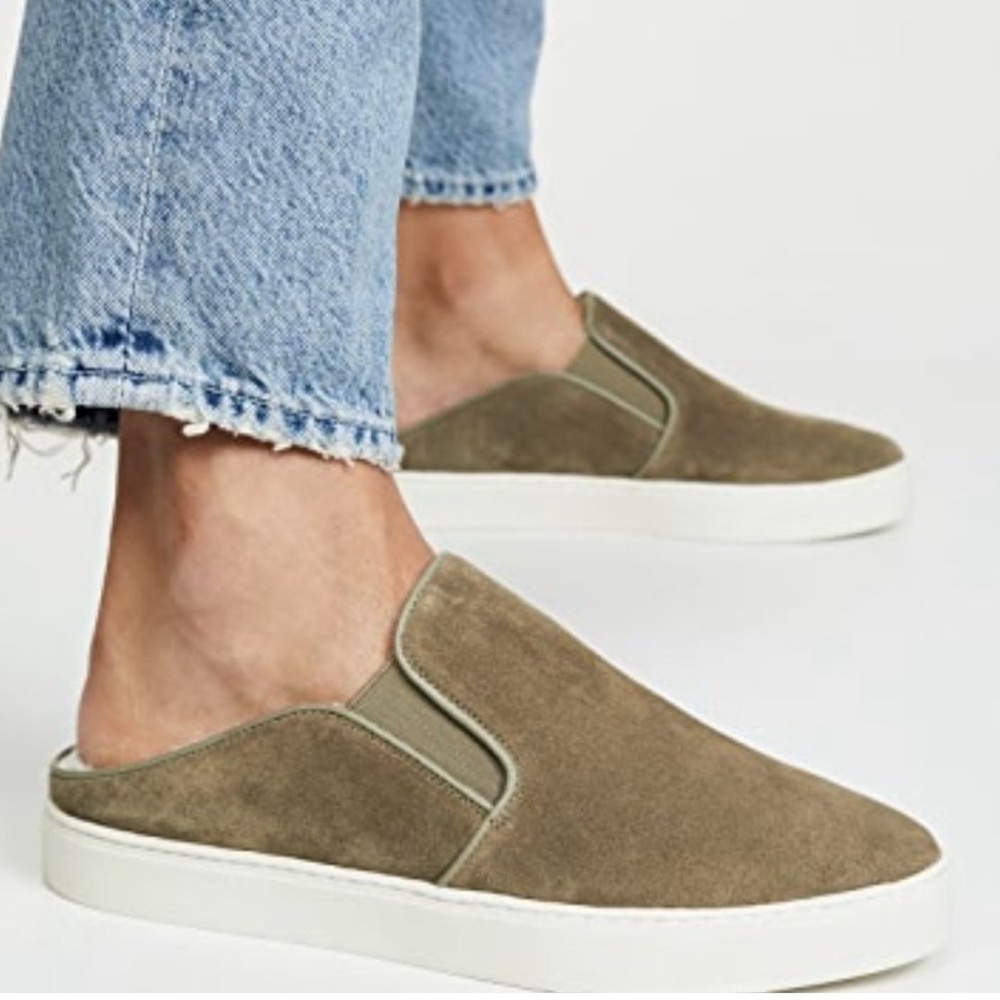 Vince Tan Slip-On Suede Mule Sneakers